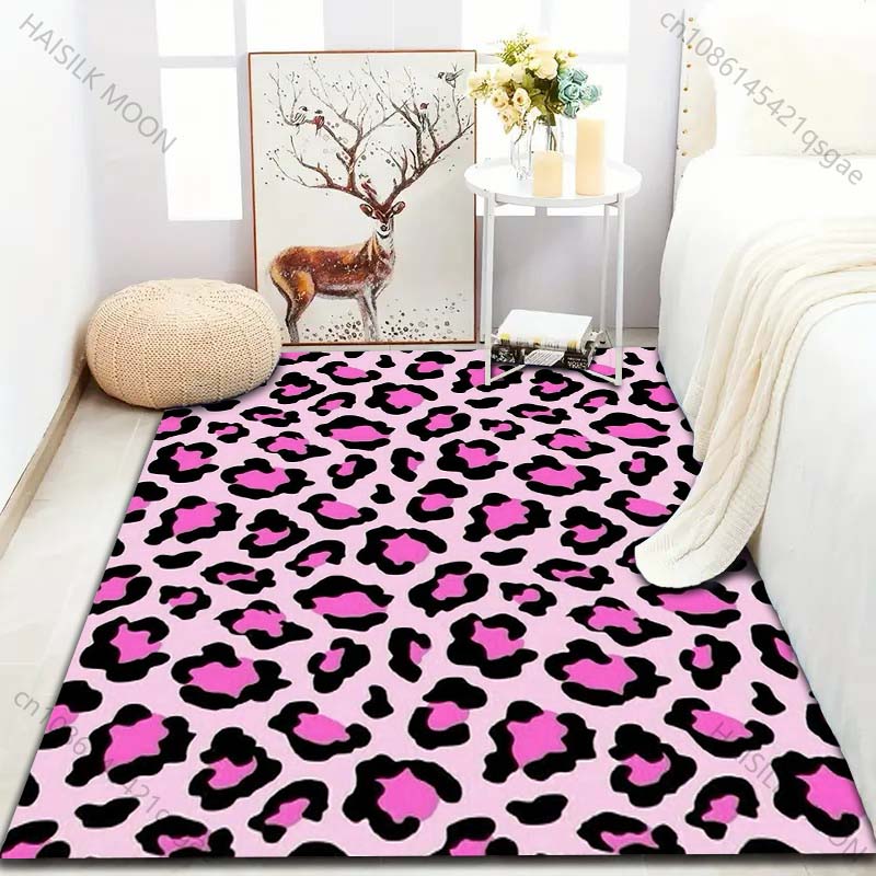 1PC Wild Leopard Print Carpet for Living Room Bedroom Sofa Doormat Decor Sofa Area Rug Non-slip Floor Mat Large Size