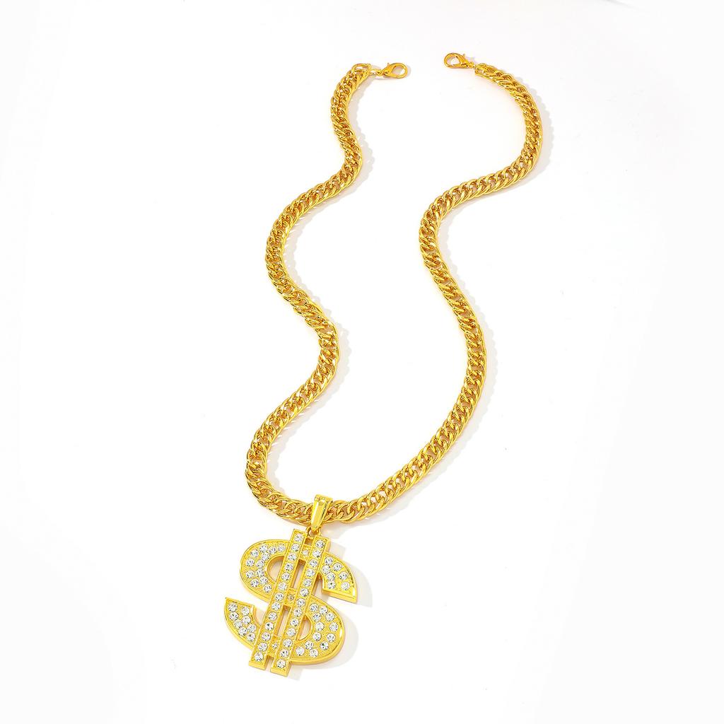Europäischer und Amerikanischer Außenhandel Hip-Hop Schmuck Großer Dollar Diamant Anhänger, Herren Hipster Hip-Hop Accessoires Dollar Halskette