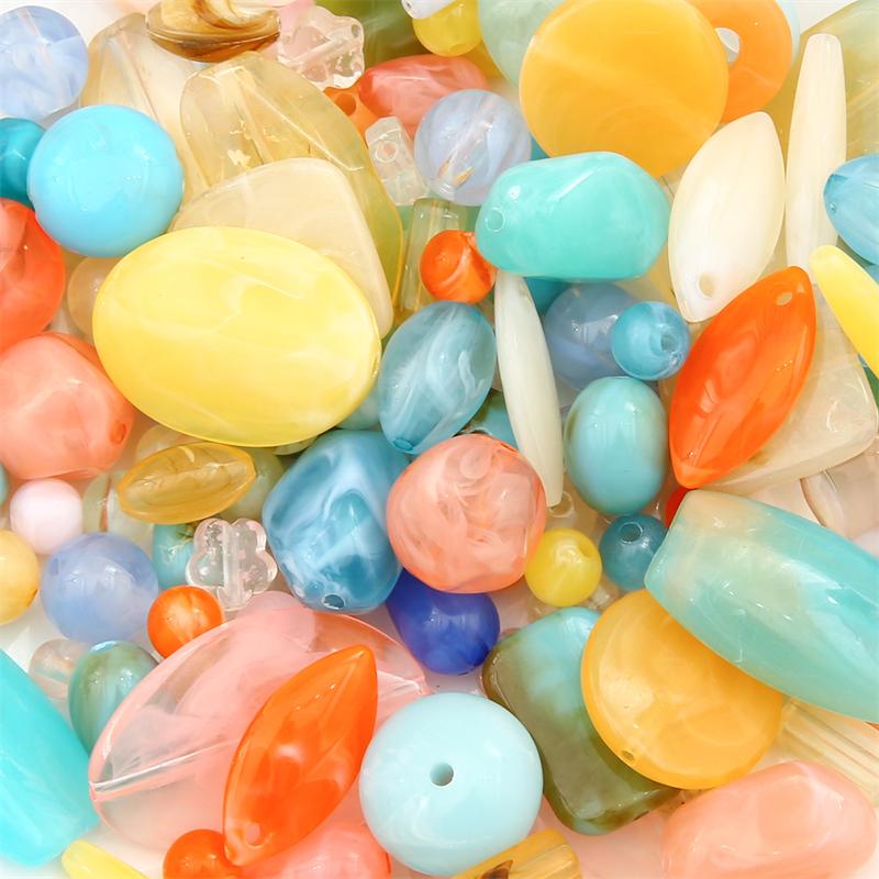 Bulk Colorful Acrylic Beads Assorted, 640-1600 Pcs for DIY Jewelry Craft