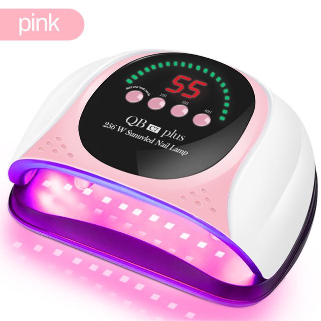 256W UV LED Red Light Nail Lamp for Gel Nail Polish With 57 Lamp Beads Auto Sensor and 4 Timers Professional LED Nail Dryer