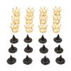 12 Set Witch Hat and Crown Cake Toppers Mini Wizard Hats Cupcake Decorations for Birthday Party Supplies Gold