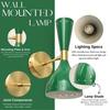 Mid Century Modern Green Brass Wall Sconce Lamp  Retro Double Shade, Handmade Bedroom Lighting