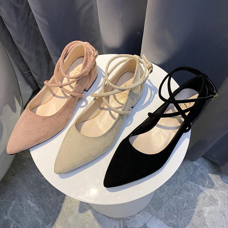 Fashion New Fashion Spring Autumn Women Shoes Black Flats Ladies Shoes Pointed Toe Flat Shoes Fashion Women's Flat Shoes Size 34-41