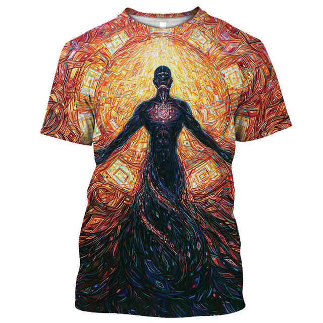 New Men's T-shirt 3D Print Body Art Men's Clothing Tees O Neck Oversized Casual Short Sleeve Shirt Cool Hip Hop Streetwear