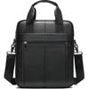 New men's handbag, 100% genuine leather shoulder crossbody bag vertical briefcase business trip messenger bag for 13.3-inch iPad