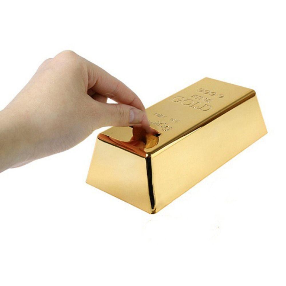 Gold Bullion Bar Bullion Prop Simulation Gold Brick Coin Case Saving Money Box Coin Bank Piggy Bank