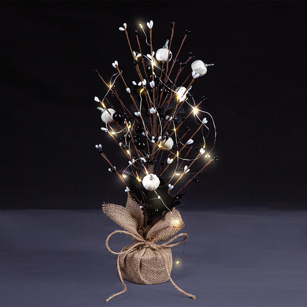 Simulated Halloween Tree Black Spider Crow Berry Festive Decoration Ornament