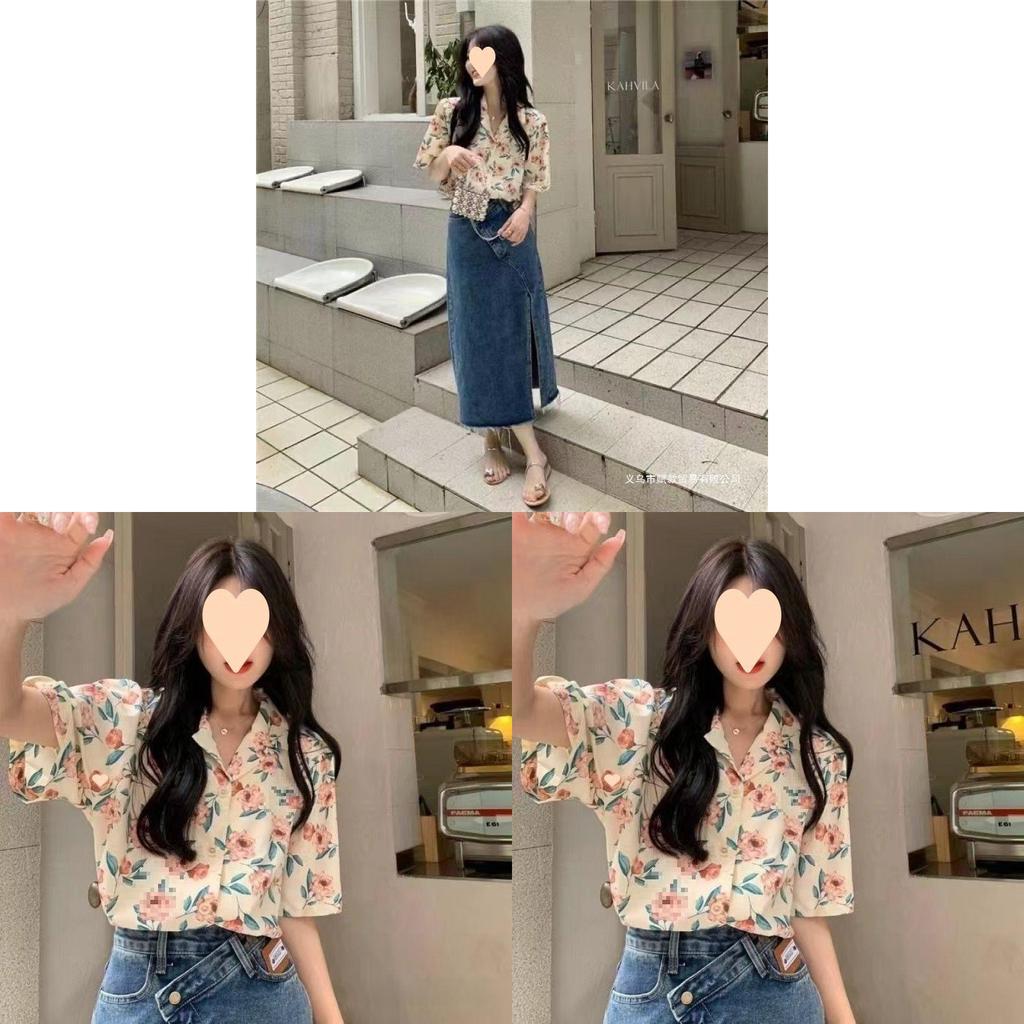 French Floral Shirt With Modale Fabric For Summer Casual Wear