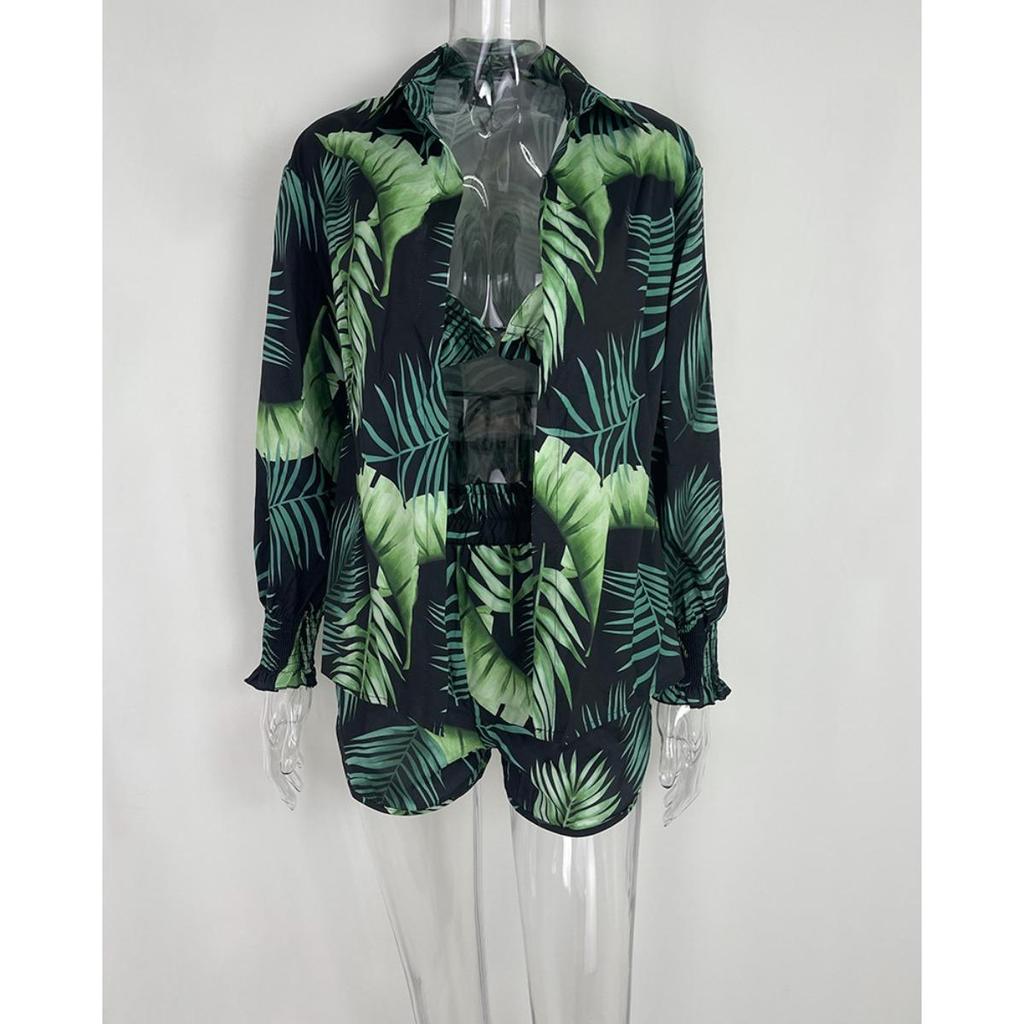 Women's Sexy Three Piece Suit,Beach Fashion Shorts Suit