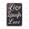 Vintage Art Wall Poster Metal Tin Sign Live Laugh Love Metal Signs for Man Cave Bathroom Home Wall Decor Plaque