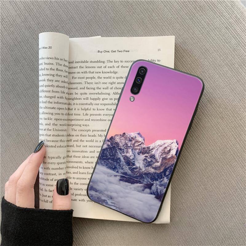 Mountain Peak Forest Snow mountain White smoke Phone Case For Samsung Galaxy A7 A50 51 A70 80 A40 A20 A30 A8 A6 A8 Plus A9 A71