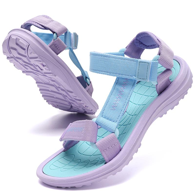 30-38 Children's Plus Size Simple and Fashionable Velcro Casual Sandals Girls' Beach Shoes