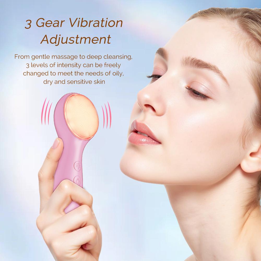 Sonic Electric Facial Cleansing Brush Waterproof Face Scrubber Cleanser Brush Skin Exfoliating Vibrating Deep Clean Face Cleaner
