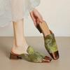 Fashion 2025 Brand Ladies Shoes Closed Toe Women's Slippers Fashion Printing Daily Summer Embroidery Best Seller High Heel