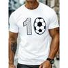 Modisches Herren Crew Neck Kurzarm 3D Fußball Farbdruck Fußball Kurzarm Crew Neck T-Shirt