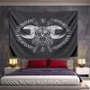 Viking Warrior with Runes Artwork Pattern Wall Hanging Tapestry Decorative Tapestry Home Decor for Bedroom and Living Room