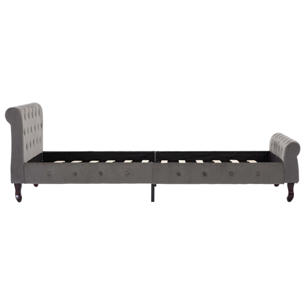 Grey Velvet Bed Frame 100 x 200 cm