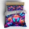 "Butterfly and Rose Print Set" Bedding Duvet Cover Set Duvet Cover Pillowcases (1 * Duvet Cover 2 * Pillowcases, Without Duvet Insert)