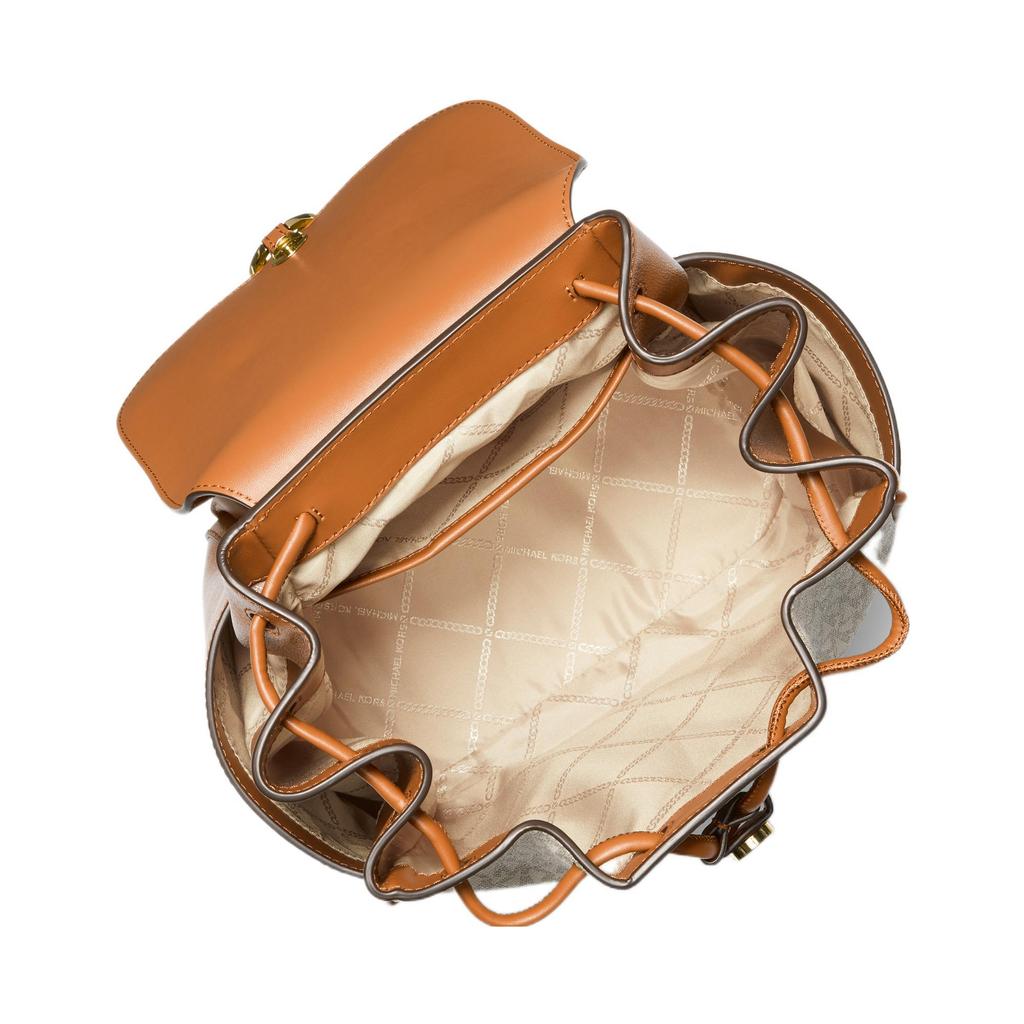 Michael Kors MK Cheryl Monogram Leather Backpack Women backpack Vanilla-White Acorn-Brown 30F3G2EB2B-149