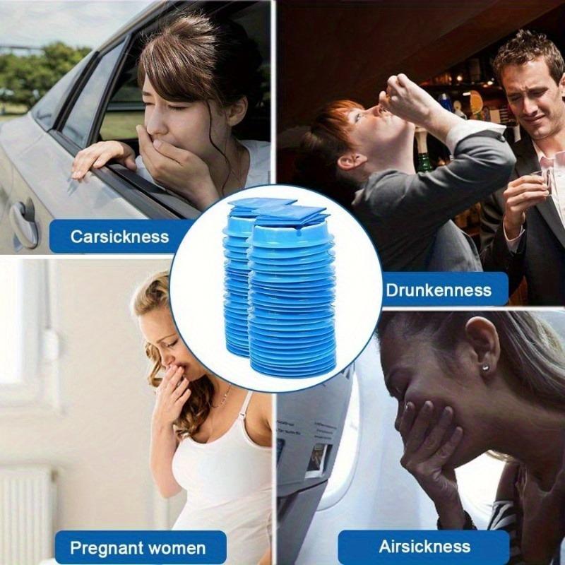 5pcs Portable Disposable Vomit Bags - 33.81oz, Blue, Ideal for Cars & Travel