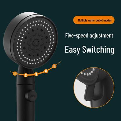 Black Warrior Çok Fonksiyonlu Mat Siyah El Duş Başlığı Seti