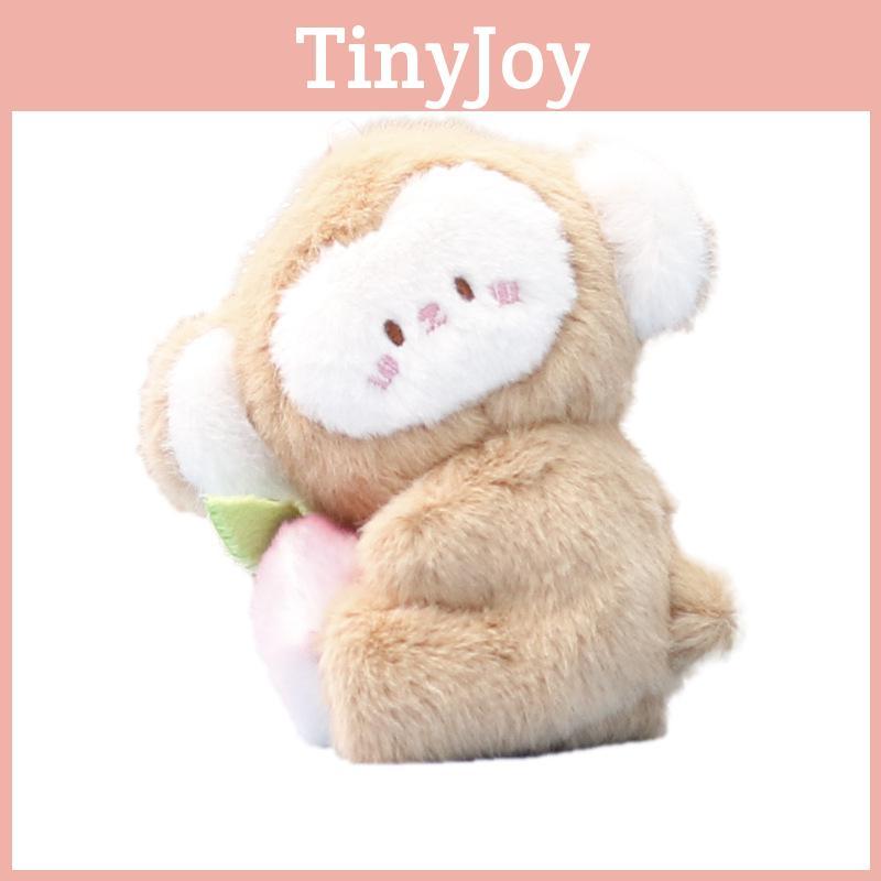 Monkey And Rabbit Plush Keychain With Carrot Peach Design For Girls Gift And Collectible Fun
