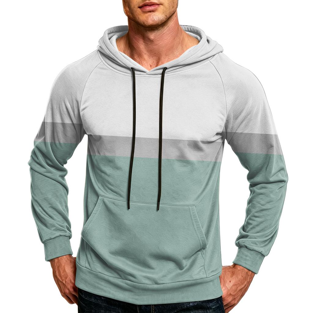Men's Casual Hoodie with Pocket Drawstring and Printed Design for Everyday Wear