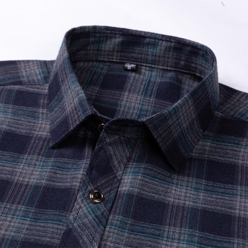 2026 New Men's Flannel Shirts Long Sleeve Cotton Soft Regular-fit Brushed Single Pocket Comfortable Casual Fashion Plaid Shirts