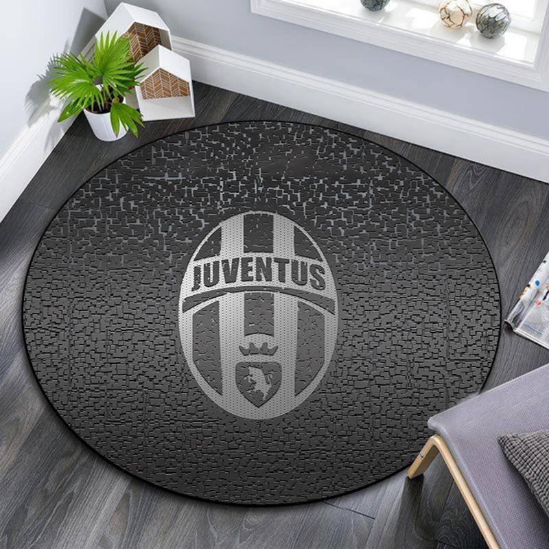Juventus Football Club4 Round Area Rug,Carpet Rug for Living Room Bedroom Sofa Playroom Decor,Non-slip Floor Mat