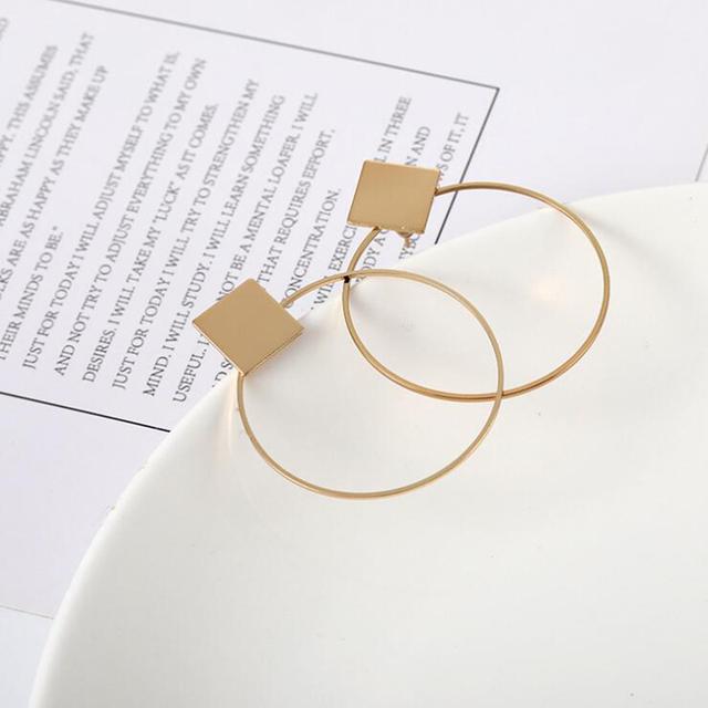 Metal Tassel Earrings for Women Long Circle Dangle Earrings Geometric Round Drop Earrings Brief Jewelry pendientes