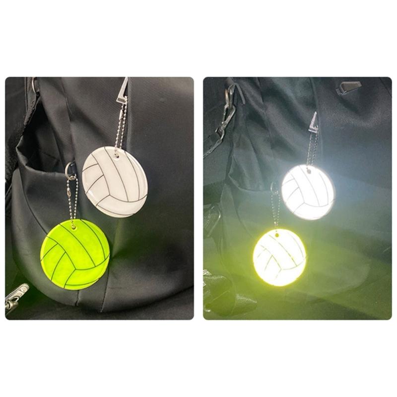 5Pcs Keychain Reflector Pendant Keyring Safety Reflector with Chain for Backpack