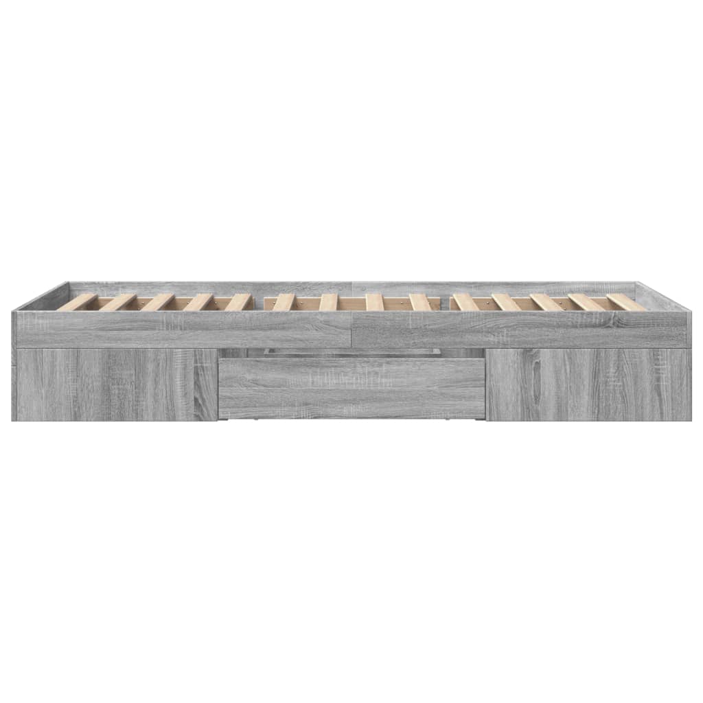 Bed Frame Gray Sonoma 100x200 cm Particleboard