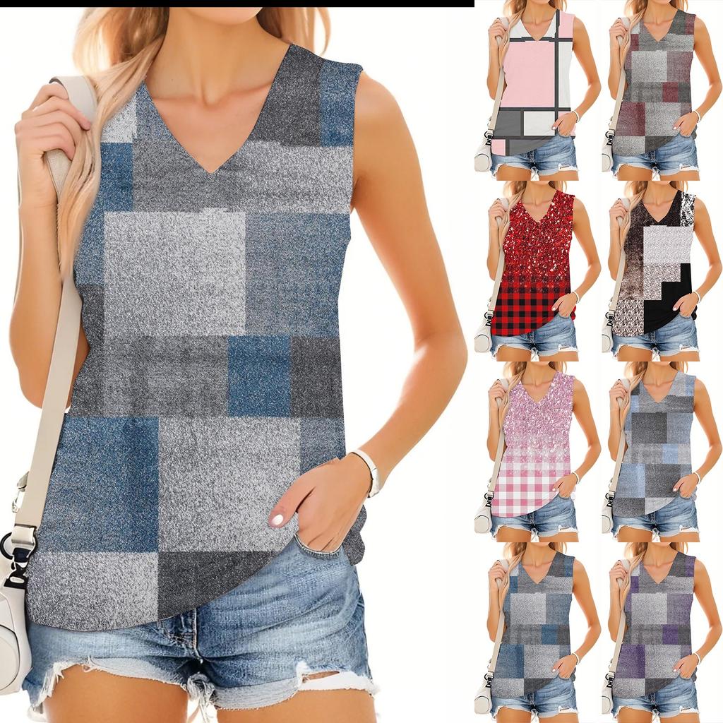 Women's V-neck Fashion Casual Floral Print Summer Vest Top