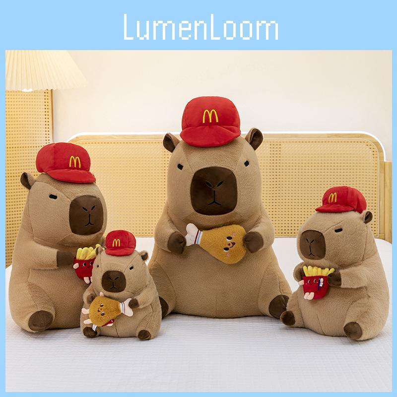 Plush Capybara Water Piglet Toy With Hamburger Hat For Kids And Collectors