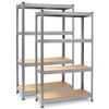 Metal Warehouse Shelving Unit Set of 2 Pcs 174 X 80 X 40 Cm Plonos Pl-701
