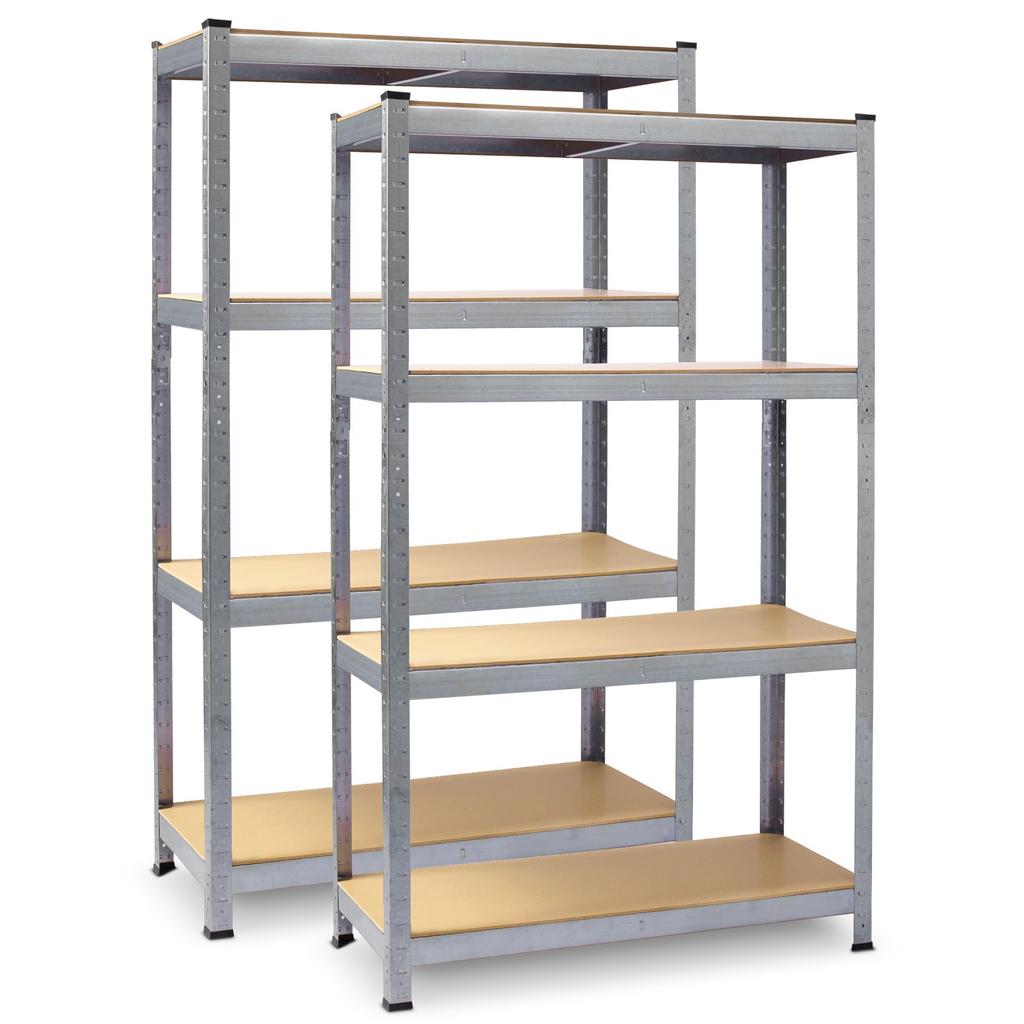 Metal Warehouse Shelving Unit Set of 2 Pcs 174 X 80 X 40 Cm Plonos Pl-701