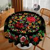 Independence Day Flower Wreath Waterproof Rectangular Tablecloth Red Blue Flower Star USA Flag Tables Cover for Dinner Kitchen