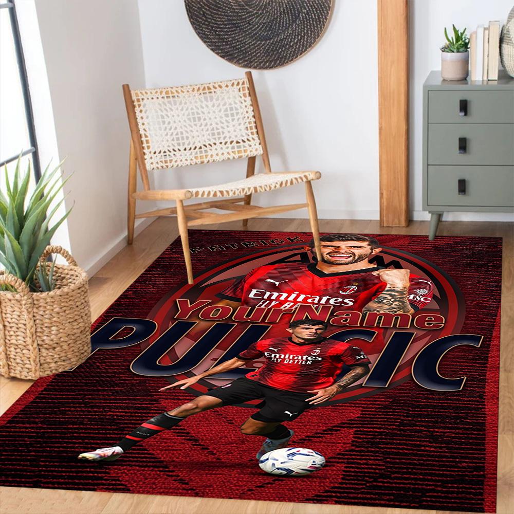 Ac Milan Customize Text Floor Rug Office Rug Suitable for Decorate room Foyer Outdoor Dormitory Anti-slip Rug Decorate Offices