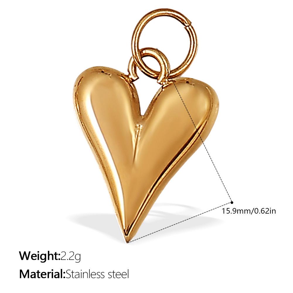 European & American Style Heart-Shaped Rhinestone Stainless Steel Pendant Necklace Accessories