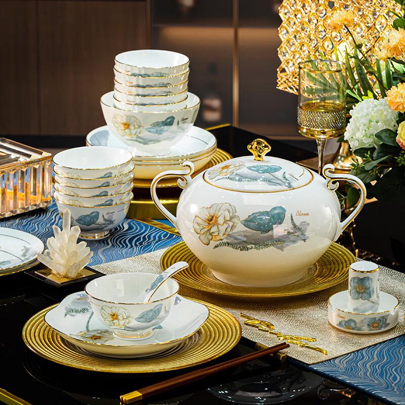 Jingdezhen Bone China Dinnerware Set - Lotus Design