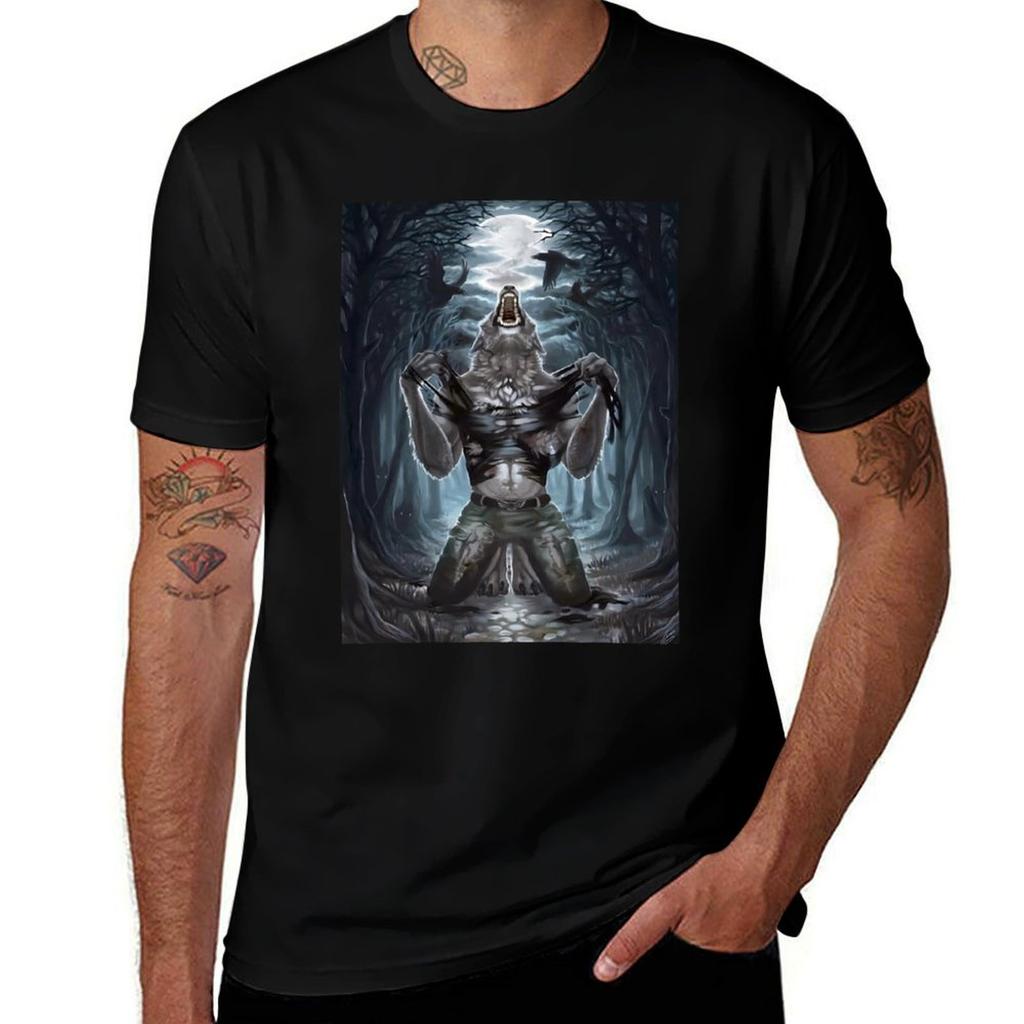 Wolf Ripping Off Shirt Meme TShirt Work Outdoor Short Sleeve Tee