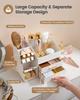 Lolalet Makeup Organizer with PU Spacious Skincare Storage Display Case for and Beauty for Vanity and Easy To Clean Cream Drawer, Leather, Holder,