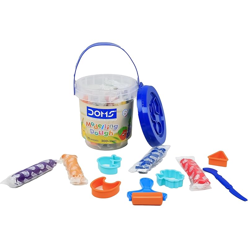 Doms Modelling Dough 15 Shades(300 Gm) |Diy Art & Craft |Soft, Colourful, Easily Kneadable | Safe And Non-Toxic | Includ 0
