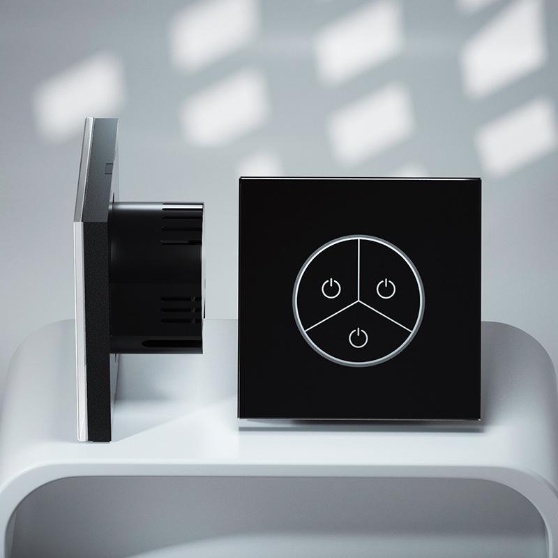 Smart WiFi Touch Switch Panel with Voice Control, Mijia Compatible, Mobile Remote Function, 86 European Standard