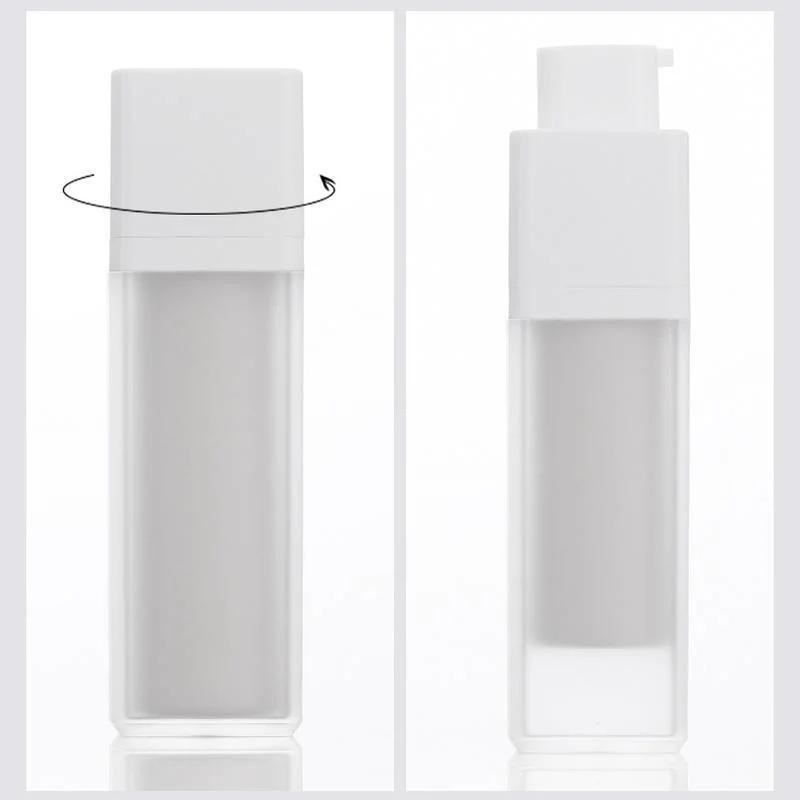 1Pc 15/30/50ml Square Vacuum Bottle Press Lotion Empty Liquid Foundation Makeup Portable Lady Cosmetic Container
