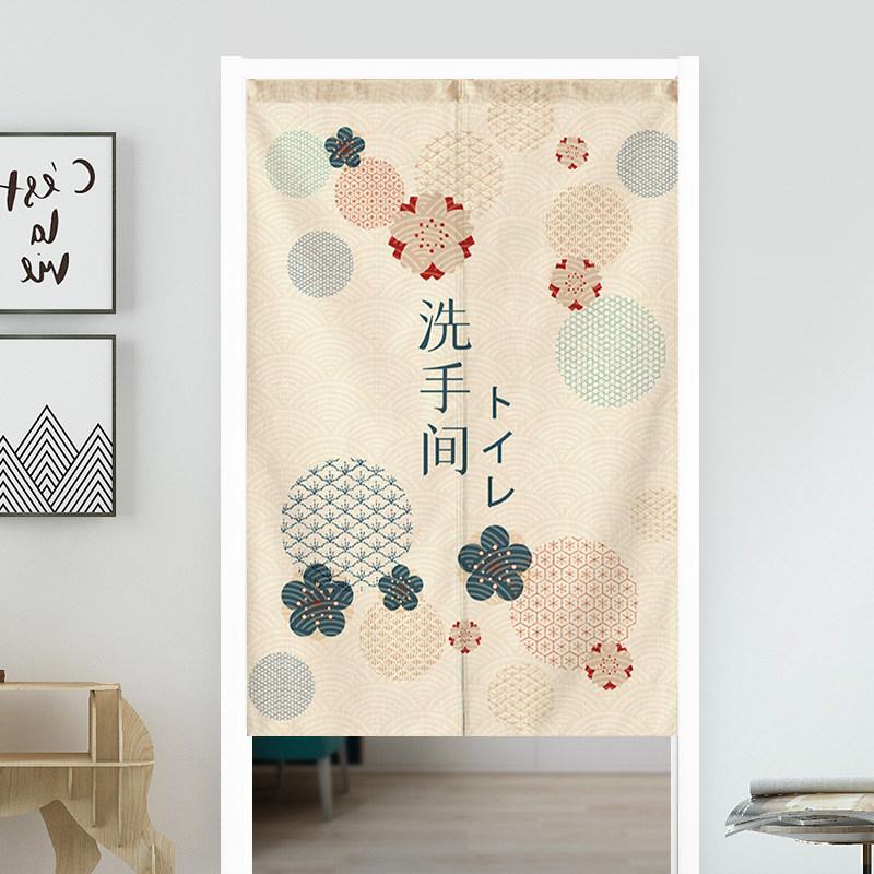 Japanese Door Curtain Cherry Blossom Chrysanthemum Ocean Wave Kitchen Doorway Partition Curtain Bedroom Bathroom Half Curtain