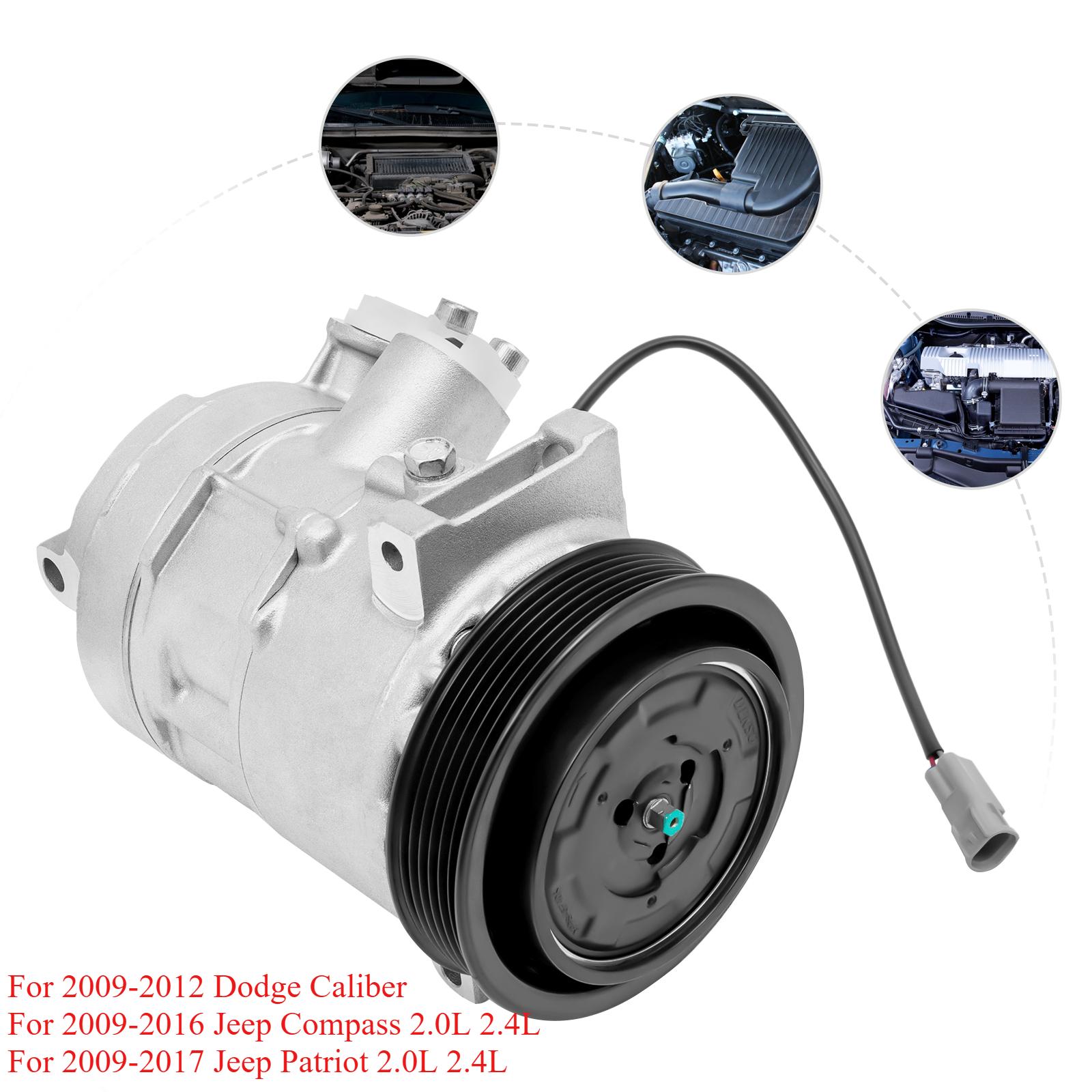 

Bymaocar Air Conditioning Compressor for 2009-2012 Dodge Caliber & 2009-2017 Jeep Patriot 2.0L 2.4L,12V A/C Compressor Assembly срібний