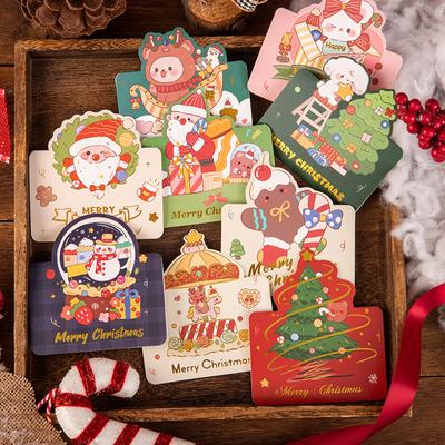 10 Stück MIX Frohe Weihnachten Grußkarte Weihnachtsmann Schneemann Individuelle leere Karten Weihnachtsparty Einladungskarte Neujahrsgeschenke