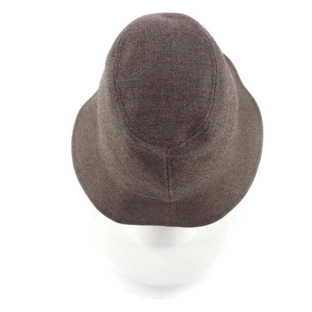 Toller HERMES Hut Bestickter H Bucket Hat Braune Wolle Damen 57 Gebraucht