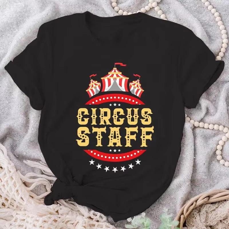 Vintage Circus Team T Shirt Aesthetic Unisex Unisex Short Sleeve Y2k Harajuku Graphic Tee Trendy Streetwear Casual Tops